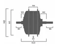 Zadnji motor TSD100R 36V 250W NAVOJ 36H