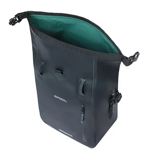 Torba za kolo Basil Rivo M - single bag tarpaulin MIK Hooks - 12–15L - black
