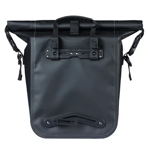 Torba za kolo Basil Rivo M - single bag tarpaulin MIK Hooks - 12–15L - black