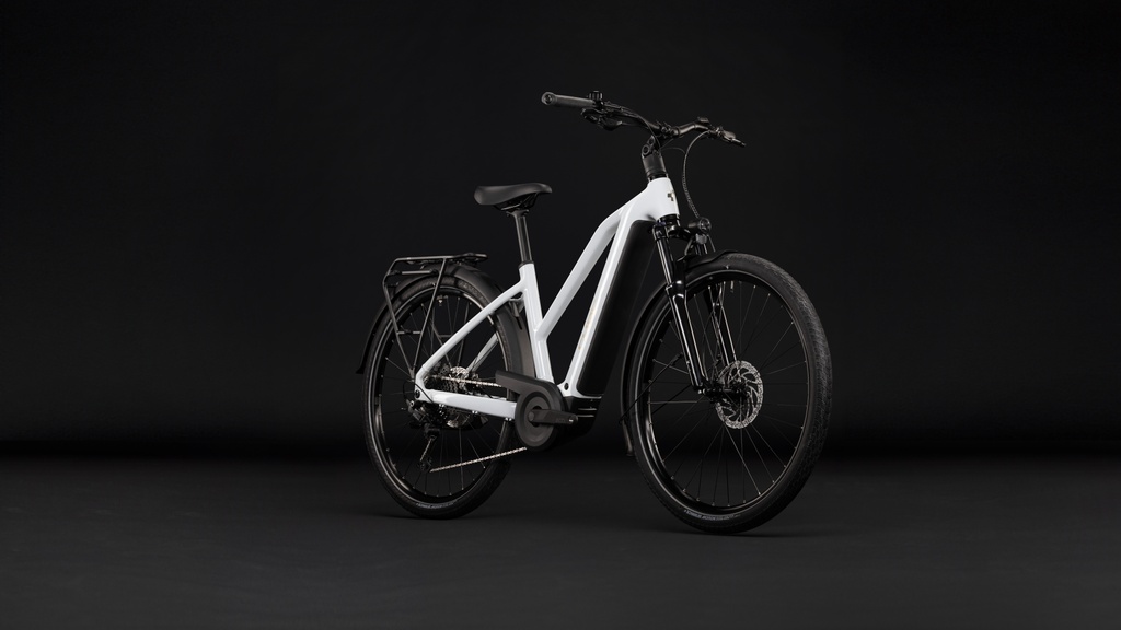 Električno kolo CUBE Touring Hybrid ONE 600 metallicwhite´n´chrome Trapeze 2027