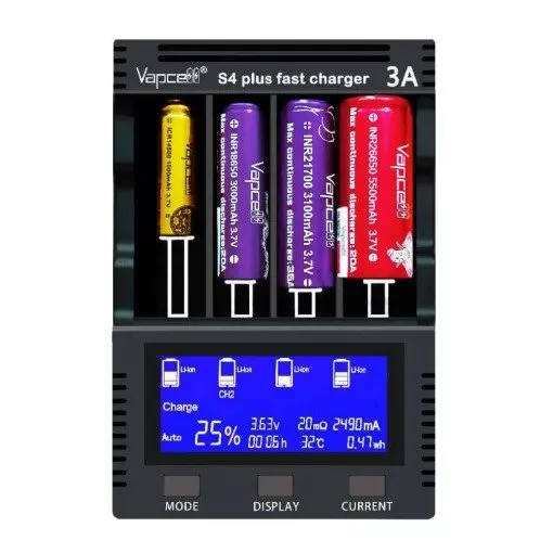 Polnilec za baterijske celice Vapcell S4 plus v2.0