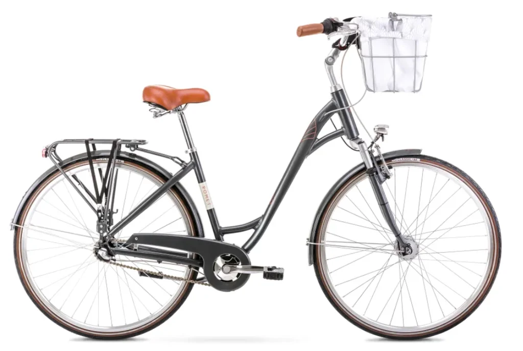 City Bike Romet Art Deco Classic, con cestino (Grigio, M)