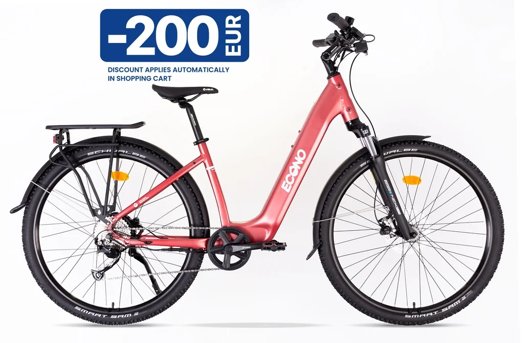 Electric Bike ECONO Apes SUV EER4 Wine red (S/M, 520Wh (15Ah))