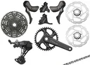 Shimano (Group)11s, Cues U6030, 2x prestavno zavorna ročka, 2x zavorna čeljust, 2x zavorni disk RT54-160, gonilka z verižnikom, BB-RS501, zadnji menjalnik RD-U6000 , verižnik LG400 11s, veriga LG500
