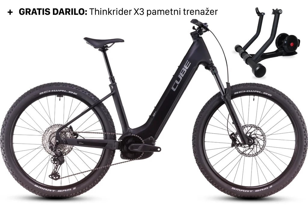Electric Bike CUBE REACTION HYBRID RACE 800 black'n'metal Easy Entry 2025 + THINKRIDER X3 (S)