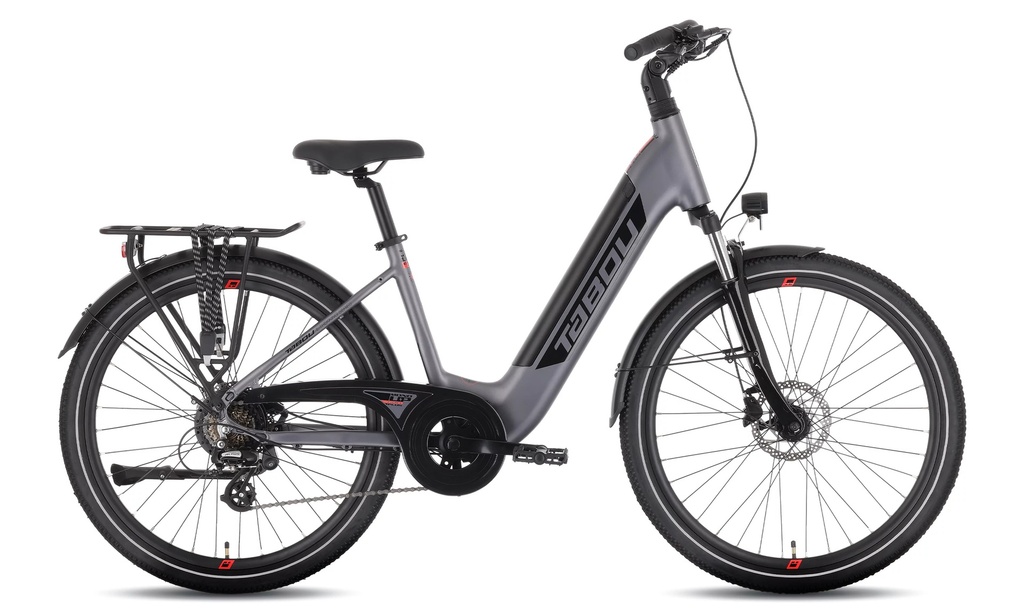 Electric bike TABOU 28 MONO UP ECO PLUS JR, 630Wh, grey/black 2026