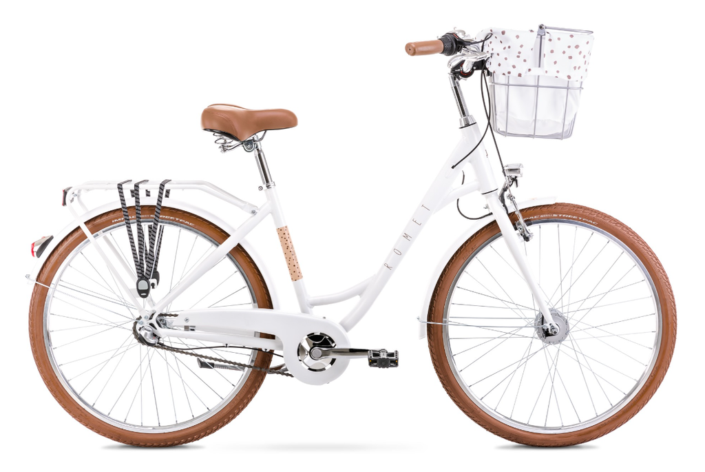 City bike ROMET  POP ART 26'', white + basket, 2026