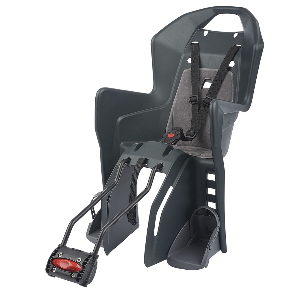 Rear child seat Koolah frame-mounted (29"), charcoal dark grey/silver – Polisport