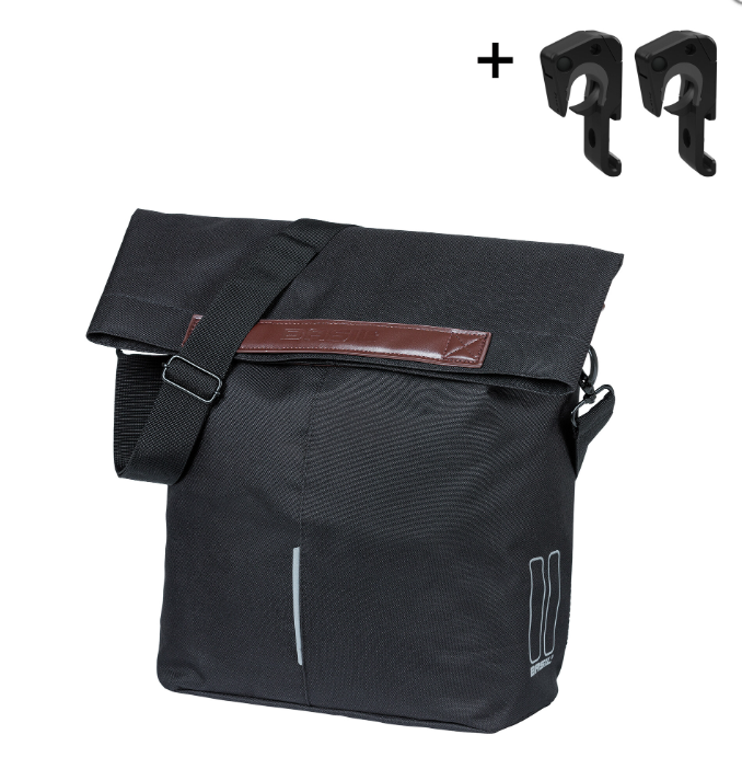Bike bag Basil City - shopper MIK Hooks - 14–16L - black