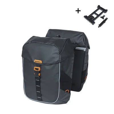 Bike bag Miles Tarpaulin - double bag MIK - 34 liter - black/orange