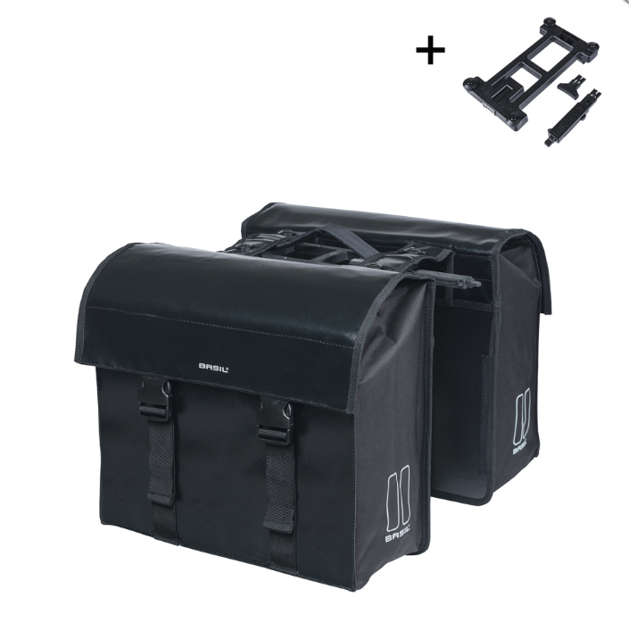 Bike bag Basil Urban Load - double pannier bag MIK - 48-53 litres - black