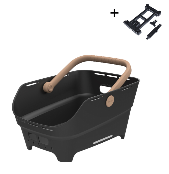 Basil Cento Neo MIK - rear bicycle basket - black