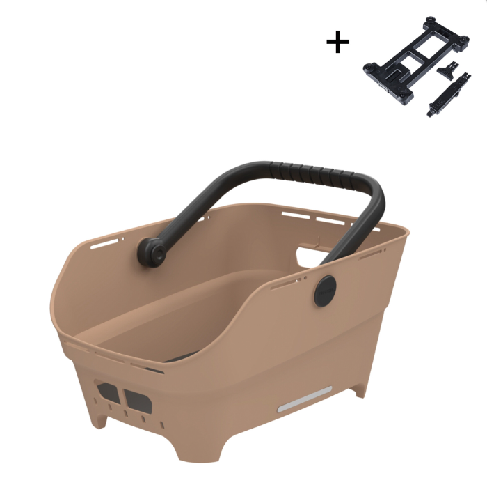 Basil Cento Neo MIK - rear bicycle basket - sand