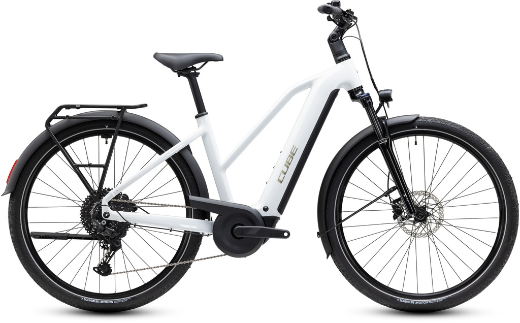 Electric bike CUBE Touring Hybrid ONE 600 metallicwhite´n´chrome Trapeze 2027