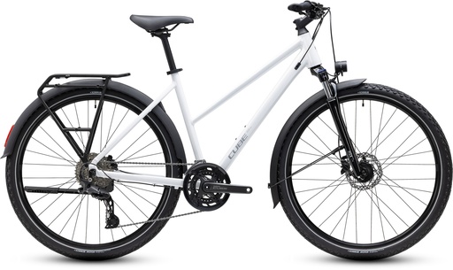 Treking bike CUBE Nature Pro FE metallic white and reflex Trapeze 2027  (46 cm)