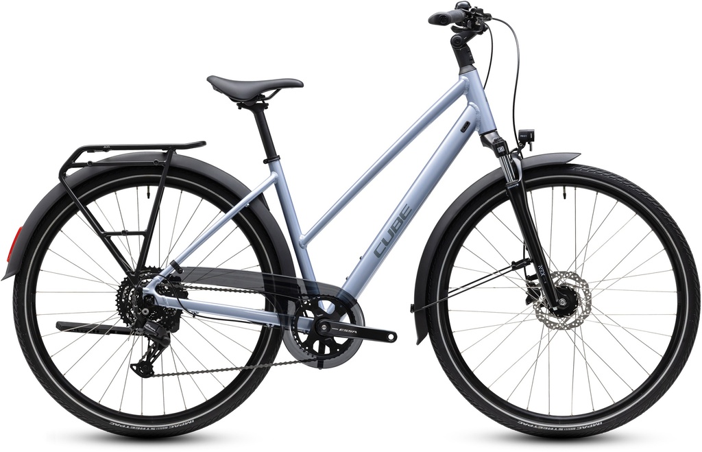 Treking bike CUBE Touring ONE silver-blue and reflective Trapeze 2027