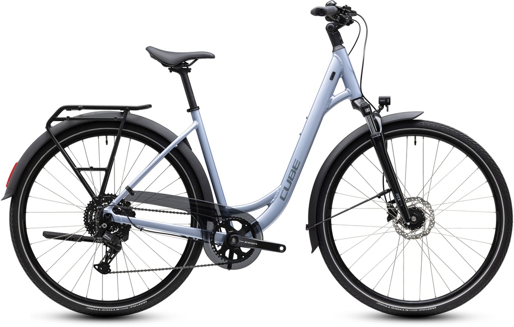 Treking bike CUBE Touring ONE silver-blue and reflective Easy Entry 2027