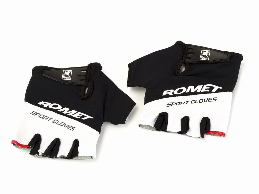 Cycling Gloves Black White Romet Size L