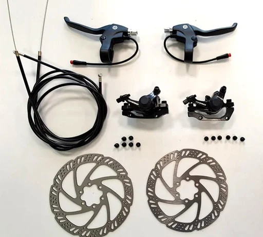 Tektro M280 mechanical disc brake set with discs, 2 brake caliper, 2 brake levers